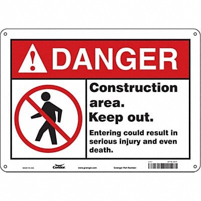 Safety Sign 10 inx14 in Aluminum