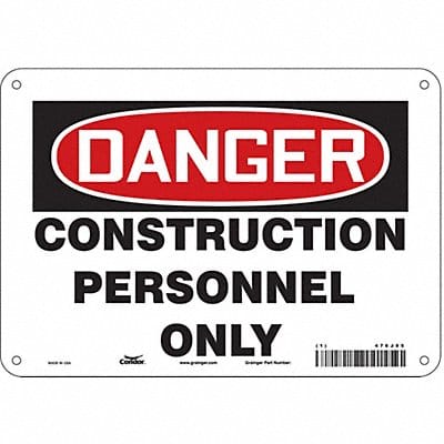 Safety Sign 7 in x 10 in Polyethylene