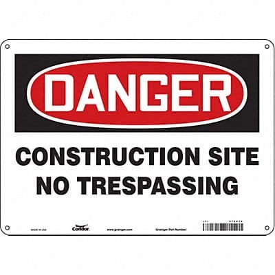 Safety Sign 10 inx14 in Aluminum