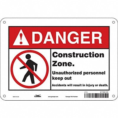 Safety Sign 7 in x 10 in Aluminum