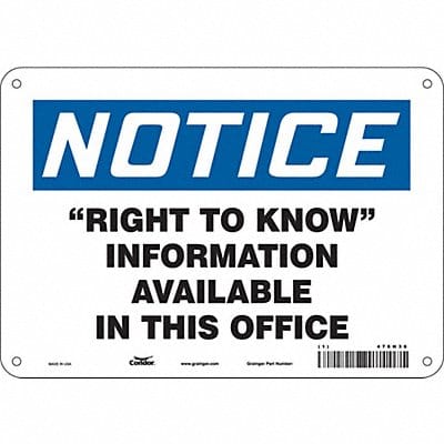 Safety Sign 7 in x 10 in Aluminum