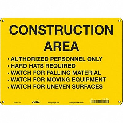 Safety Sign 10 inx14 in Aluminum