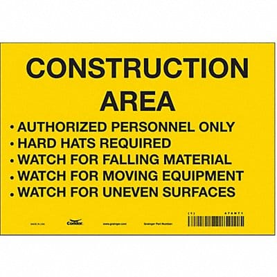 Safety Sign 7 inx10 in Vinyl