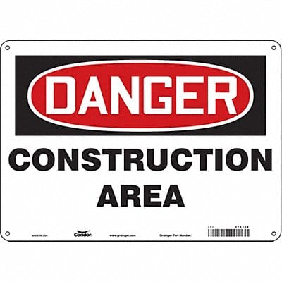 Safety Sign 10 inx14 in Polyethylene