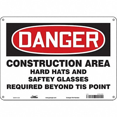 Safety Sign 10 in x 14 in Aluminum