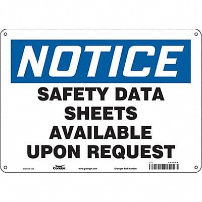 Safety Sign 10 in x 14 in Polyethylene