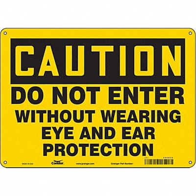 Safety Sign 10 in x 14 in Polyethylene