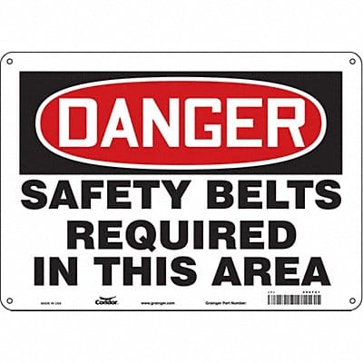 Safety Sign 10 inx14 in Polyethylene