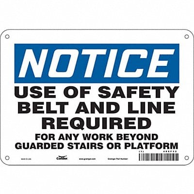 Safety Sign 7 in x 10 in Aluminum