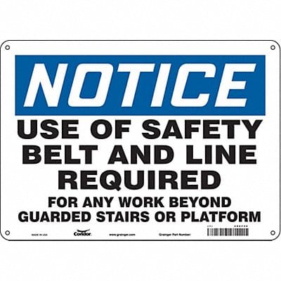 Safety Sign 10 in x 14 in Polyethylene