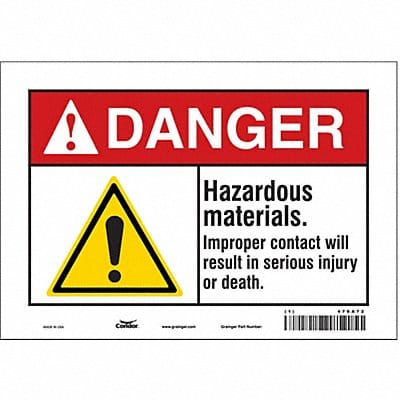 Safety Sign 7 in x 10 in Vinyl