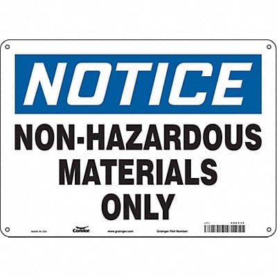 Safety Sign 10 inx14 in Polyethylene