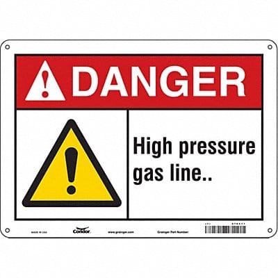 Safety Sign 10 in x 14 in Polyethylene