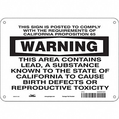 J8488 Chemical Sign 7 in x 10 in Aluminum