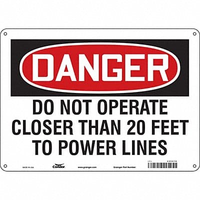 Safety Sign 10 in x 14 in Polyethylene