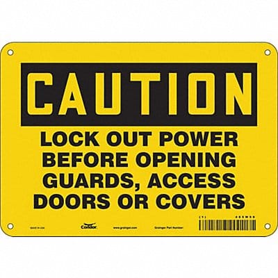 Lockout Sign 7 in x 10 in Aluminum