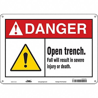 Safety Sign 10 in x 14 in Aluminum