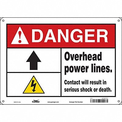 Safety Sign 10 in x 14 in Polyethylene