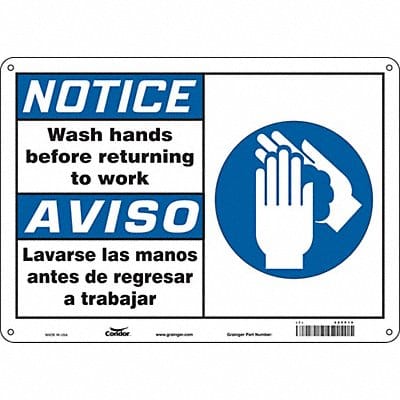 Safety Sign 10 in x 14 in Polyethylene