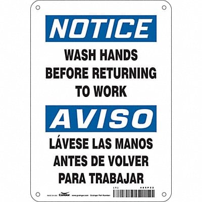 Safety Sign 10 in x 7 in Polyethylene