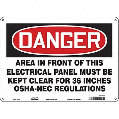 Safety Sign 10 in x 14 in Aluminum