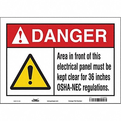 Safety Sign 10 in x 14 in Vinyl