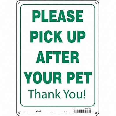 Safety Sign 14 in x 10 in Polyethylene