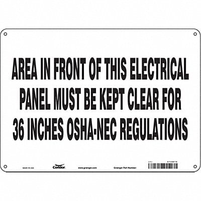 Safety Sign 10 in x 14 in Polyethylene