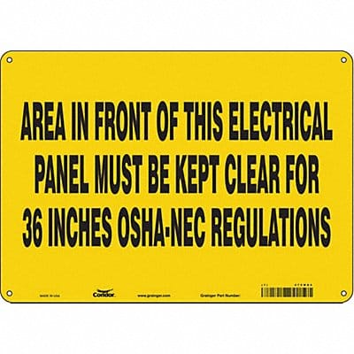 Safety Sign 10 in x 14 in Polyethylene