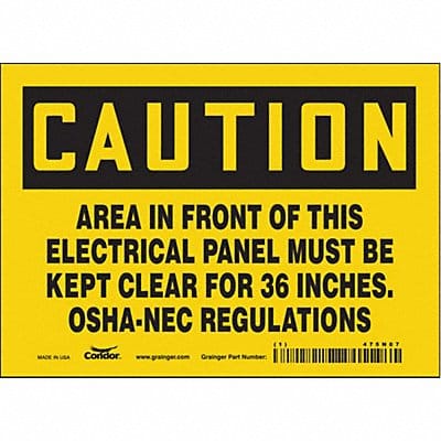 J6945 Safety Sign 5 inx7 in Vinyl