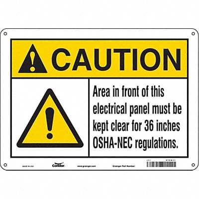 Safety Sign 10 in x 14 in Aluminum