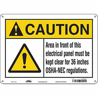 Safety Sign 10 in x 14 in Polyethylene