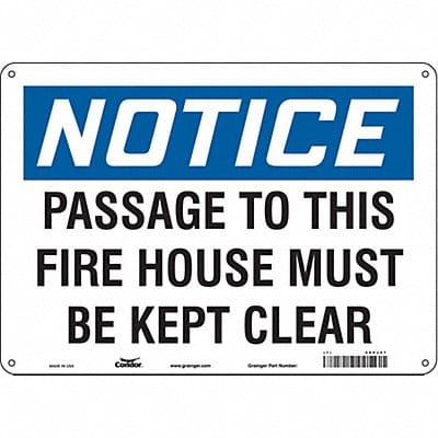 Safety Sign 10 in x 14 in Polyethylene