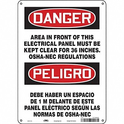 Safety Sign 14 inx10 in Polyethylene