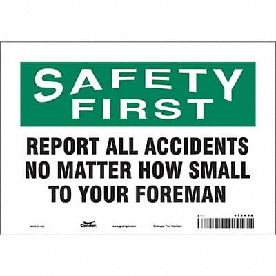 J7028 Safety Sign 7 in x 10 in Vinyl