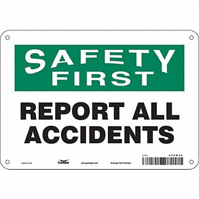 Safety Sign 7 in x 10 in Aluminum