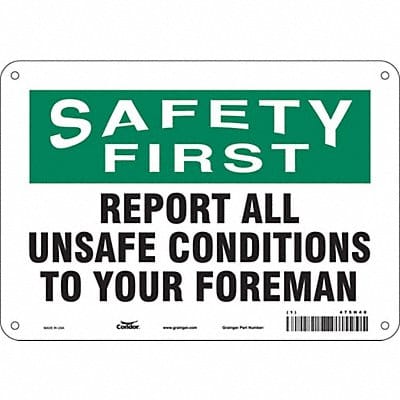 Safety Sign 7 in x 10 in Aluminum