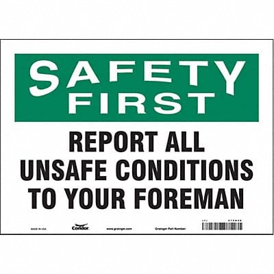 Safety Sign 10 in x 14 in Vinyl