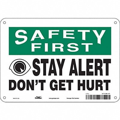 Safety Sign 7 in x 10 in Aluminum