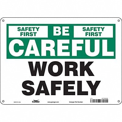 Safety Sign 10 inx14 in Polyethylene