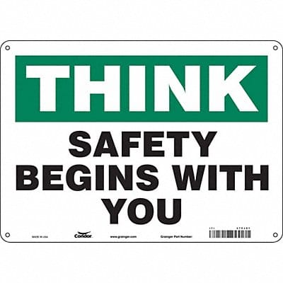 Safety Sign 10 inx14 in Polyethylene