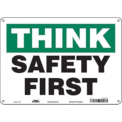 Safety Sign 10 inx14 in Aluminum