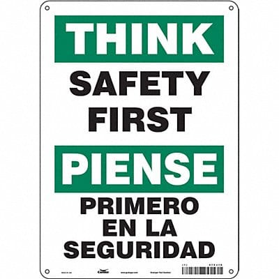 Safety Sign 14 inx10 in Aluminum