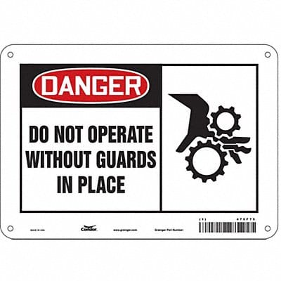 Safety Sign 7 in x 10 in Aluminum