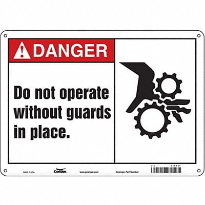 Safety Sign 10 in x 14 in Aluminum