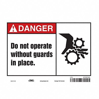 Safety Sign 7 in x 10 in Vinyl