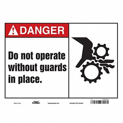 Safety Sign 10 in x 14 in Vinyl