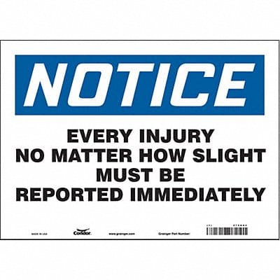 Safety Sign 10 in x 14 in Vinyl