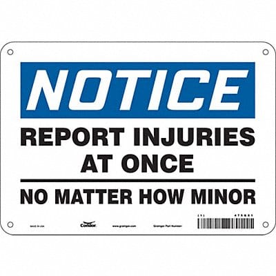 Safety Sign 7 in x 10 in Aluminum