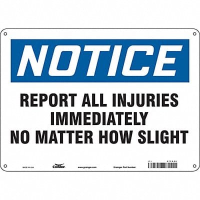 Safety Sign 10 in x 14 in Polyethylene